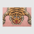 Handtufted Wool Rectangle Tibetan Tiger Animal Woven Blush Pink Luxurious Home Decor Pile Rug