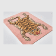 Handtufted Wool Rectangle Tibetan Tiger Animal Woven Blush Pink Luxurious Home Decor Pile Rug